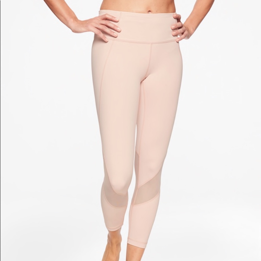 Athleta eclipse 7/8 light pink leggings size s